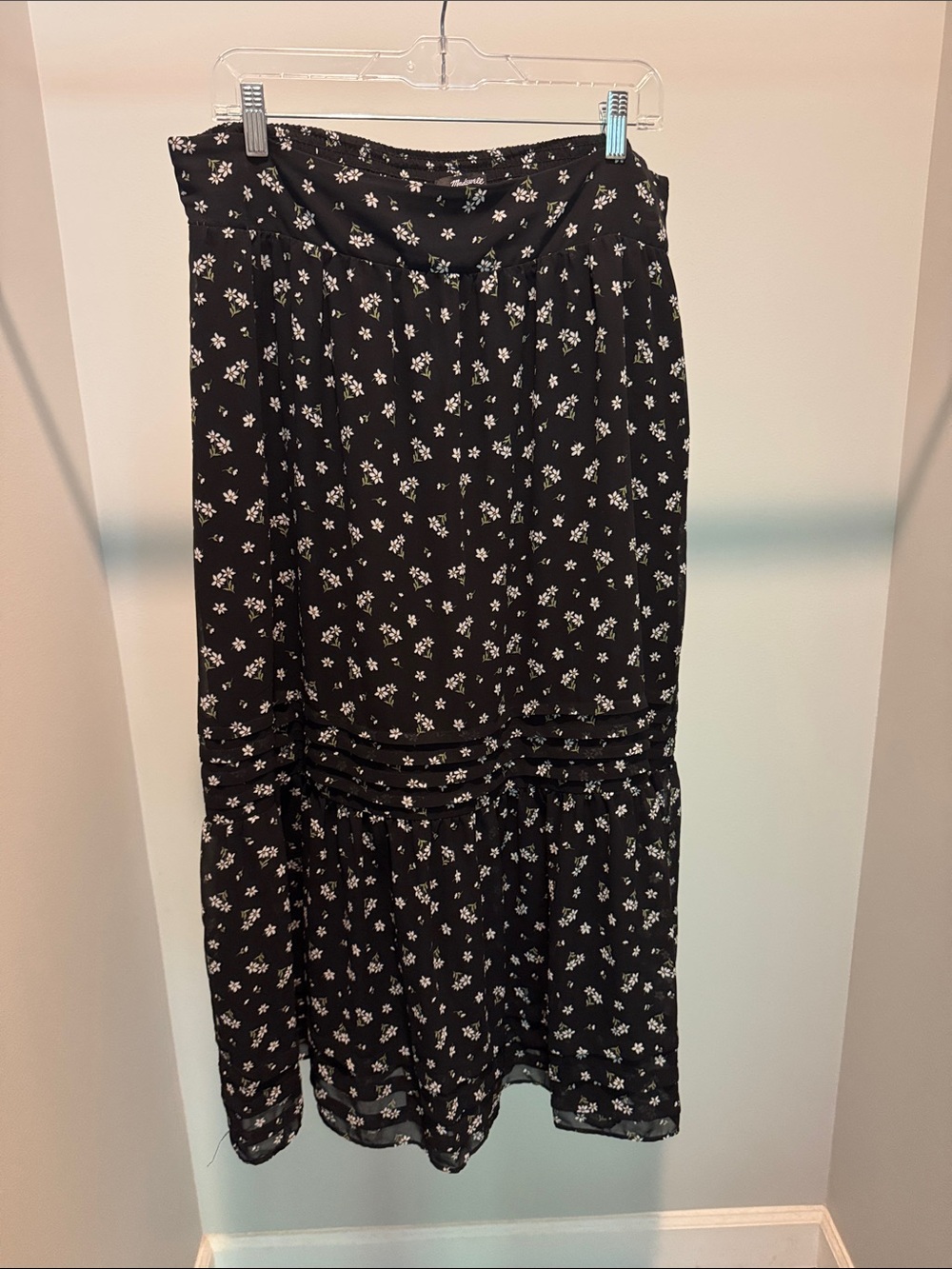 Black Floral Midi Skirt - Classic Women's Skirt